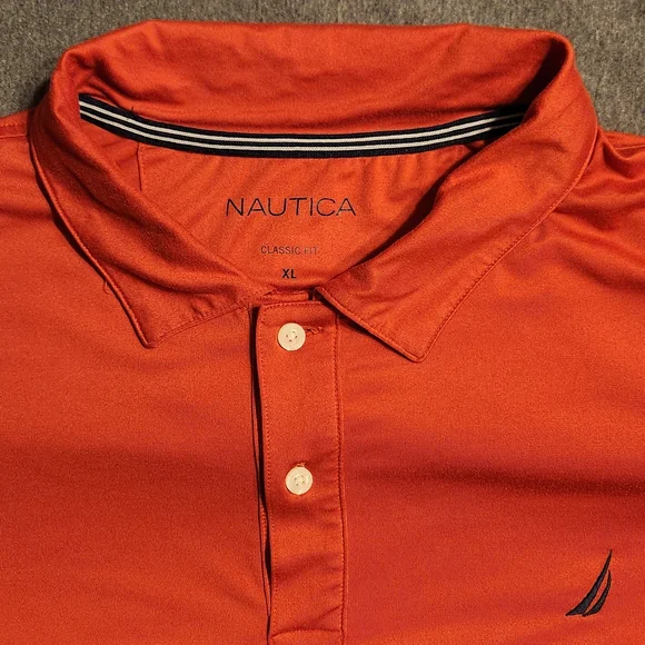 Men's Nautica Polo Shirt with Navy Stripe - Picture 3 of 5